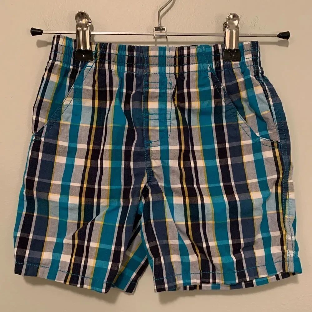 wonderKids Blue Plaid Shorts